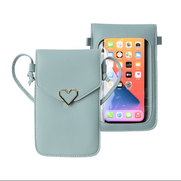 Cell Phone Purse With Heart Emblem - Picture 3 of 4